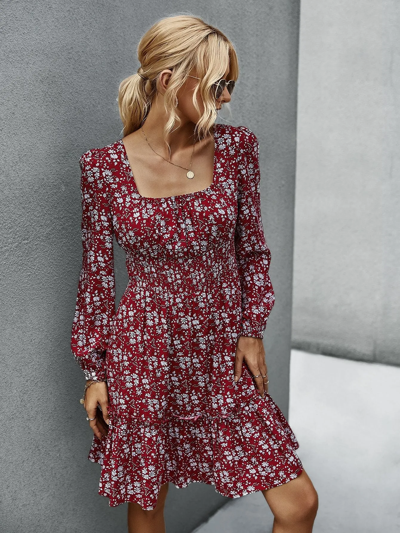 Floral Long Sleeve Dress