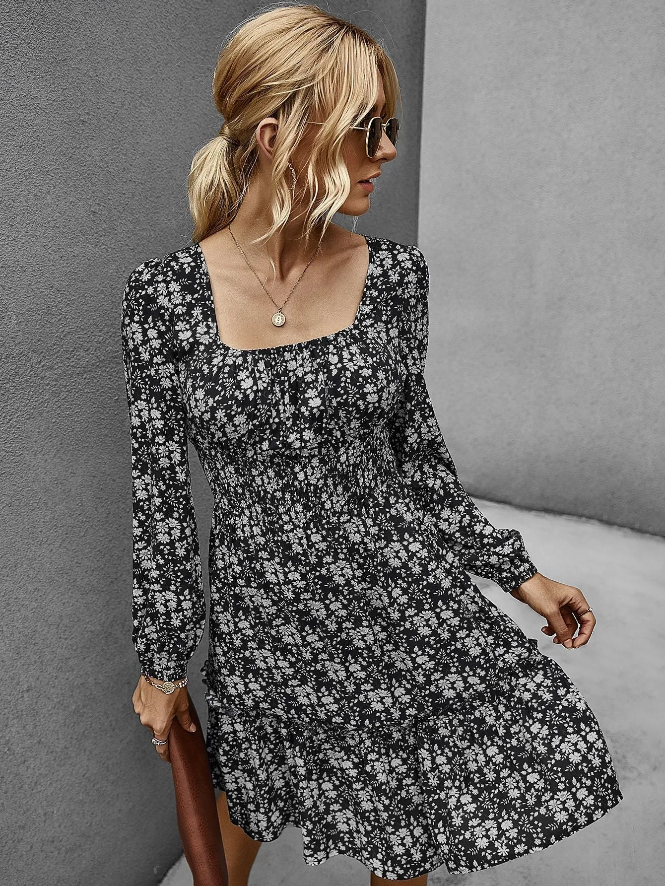 Floral Long Sleeve Dress