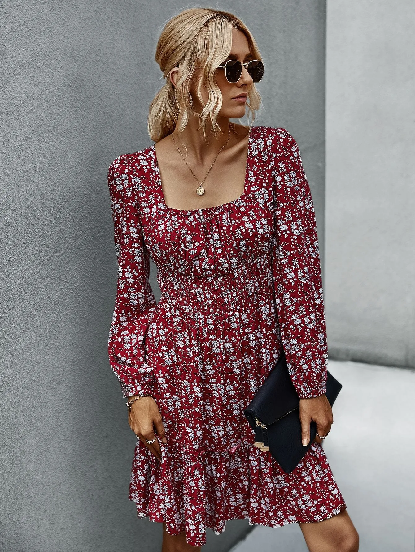 Floral Long Sleeve Dress