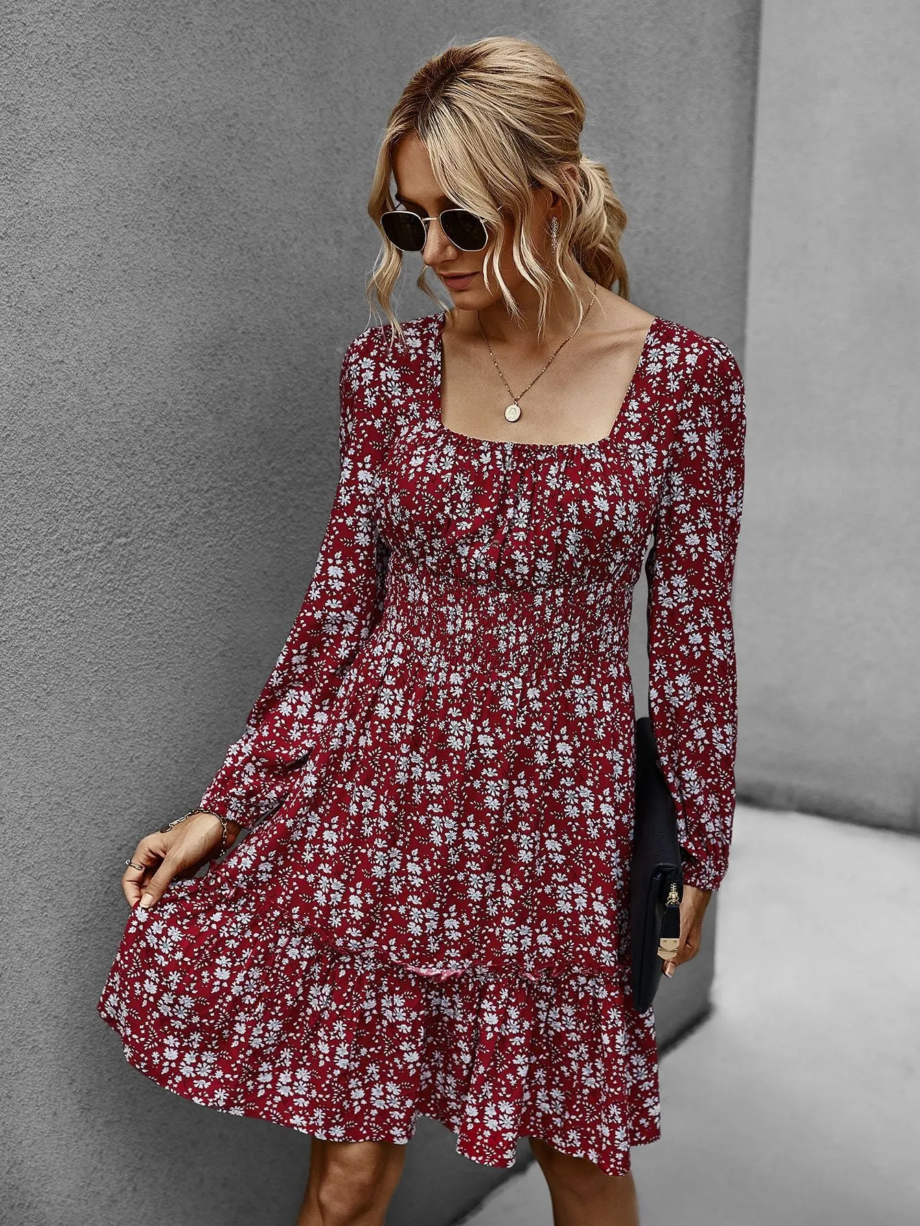 Floral Long Sleeve Dress