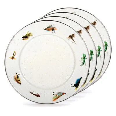 Fly Fishing Dinner Plates S/4