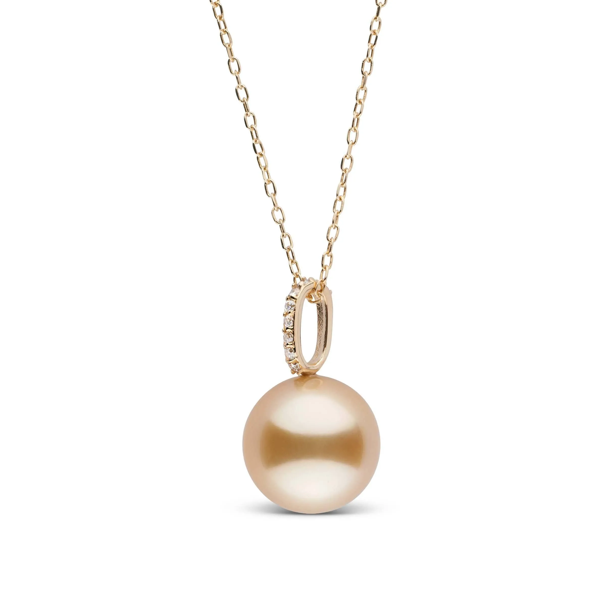 Forever Collection Golden South Sea Pearl and Diamond Pendant