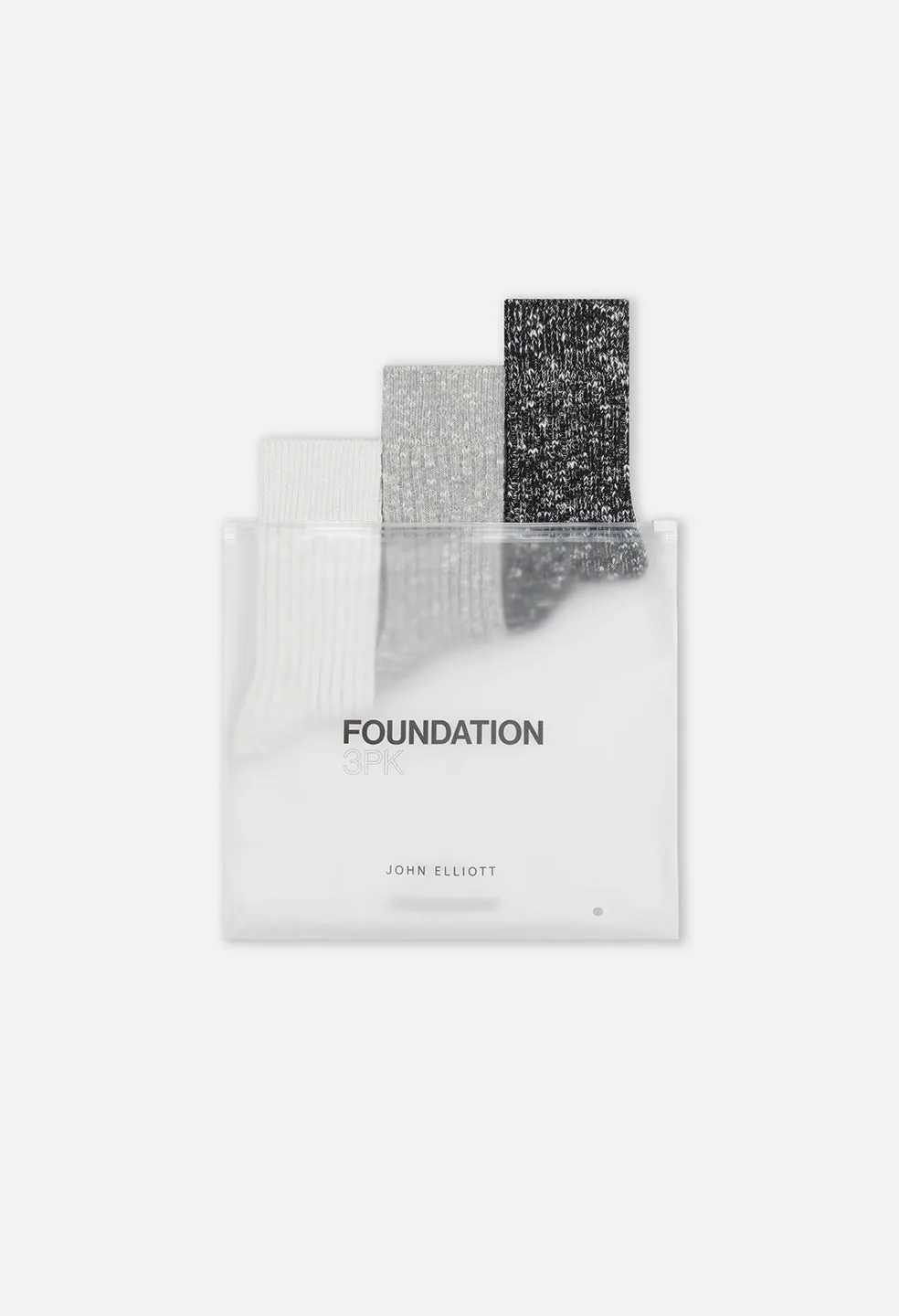 Foundation 3 Pack Socks / Grey x Ivory x Black