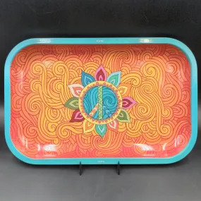 Fujima Peace Flower Metal Rolling Tray | 7.5 x 11.25