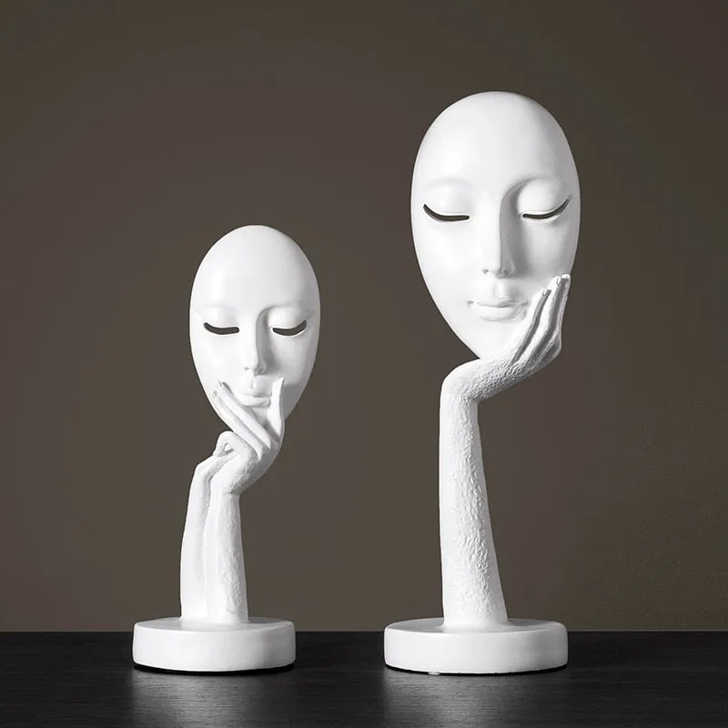 Funny Face Statues for Decorative Figurines Home Decoration