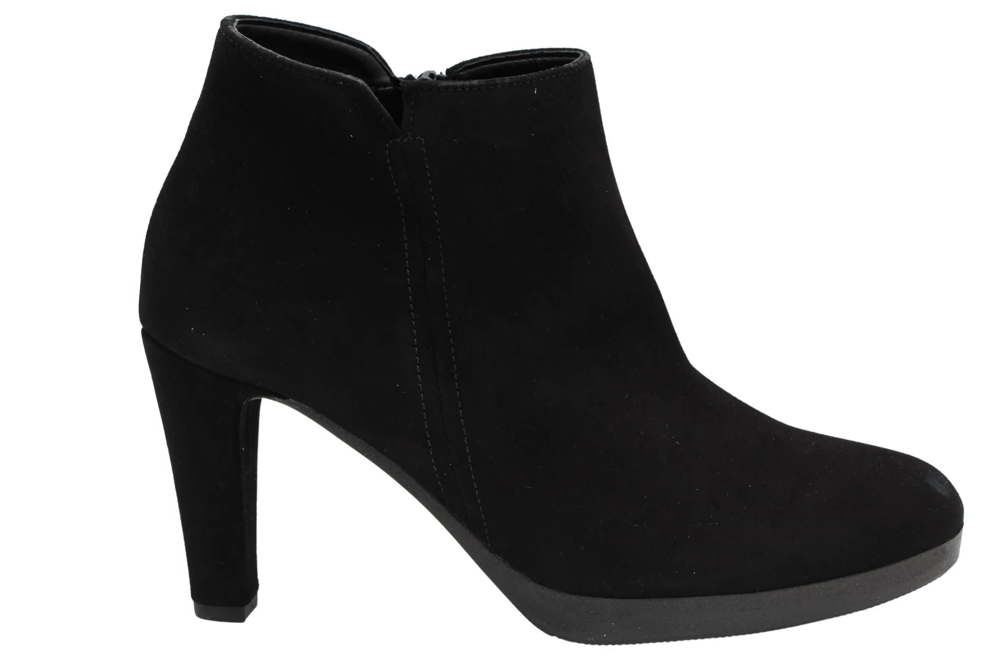 GABOR Black Suede Platform  Shoe Boot 89017