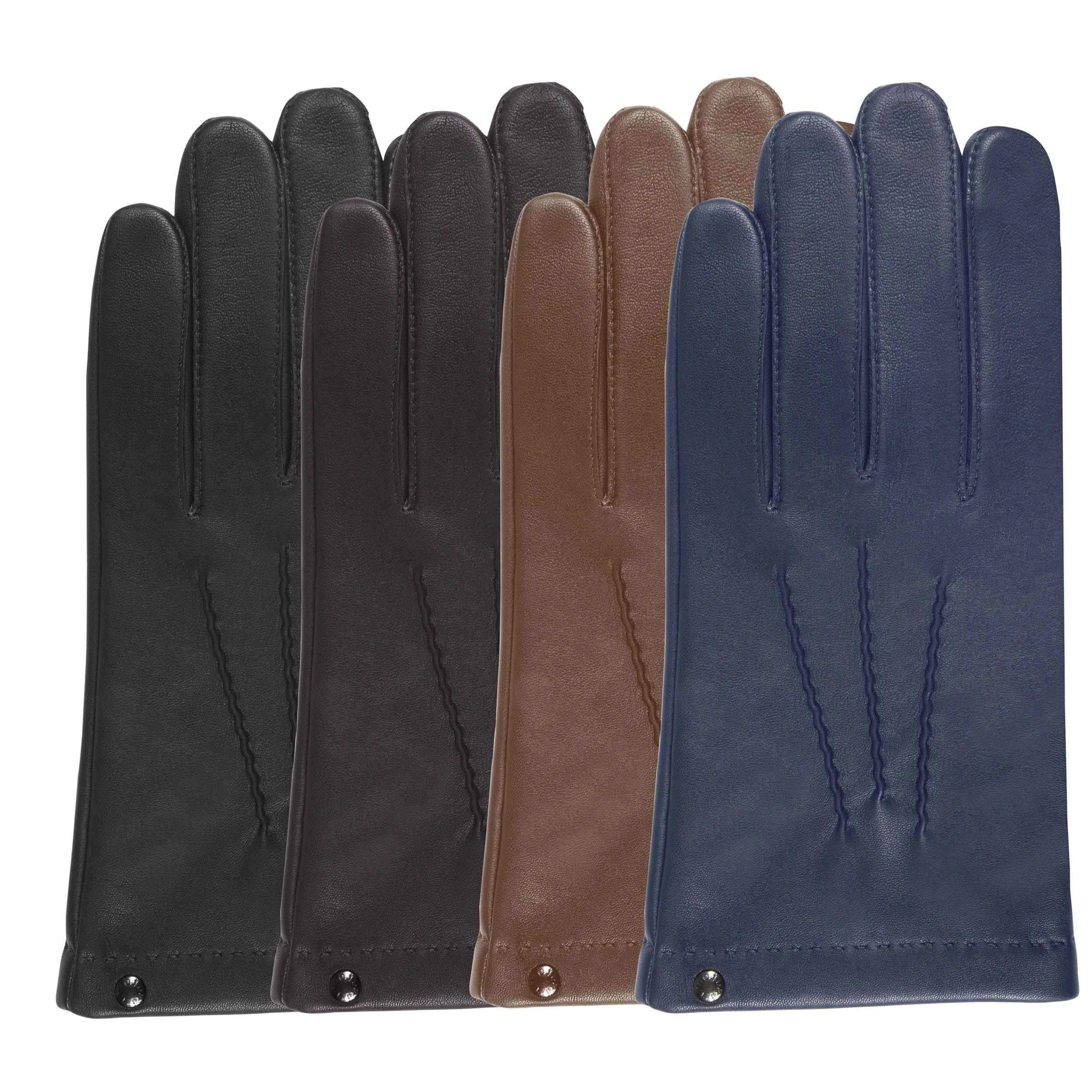 Gants Homme cuir d'agneau et soie Noir