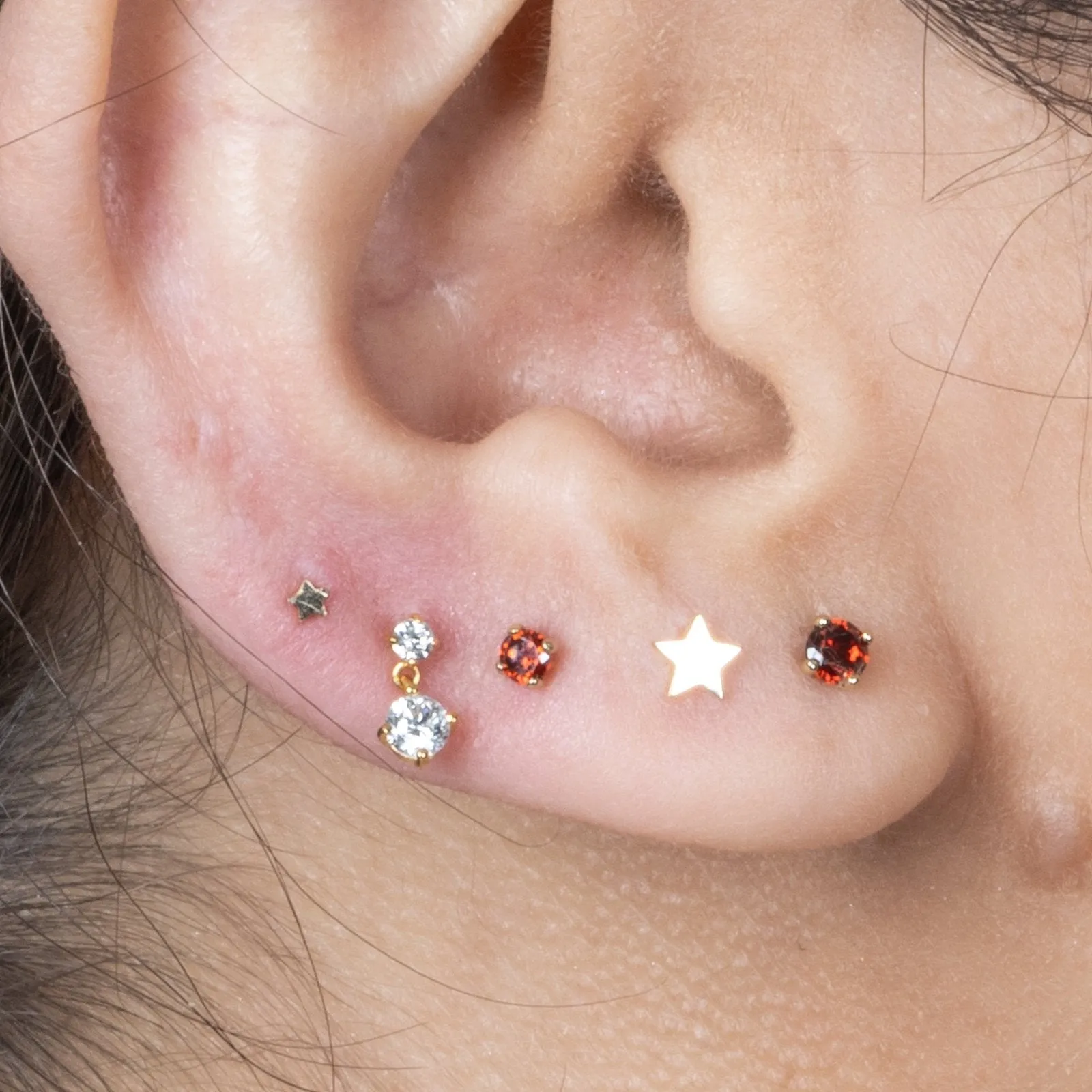 Garnet Flat Back Stud