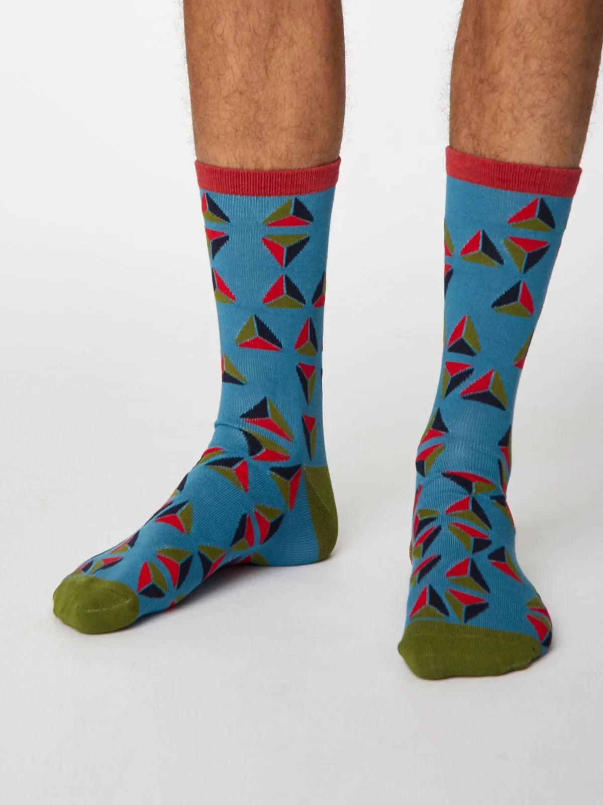 Geometrico Socks - Dusty Blue