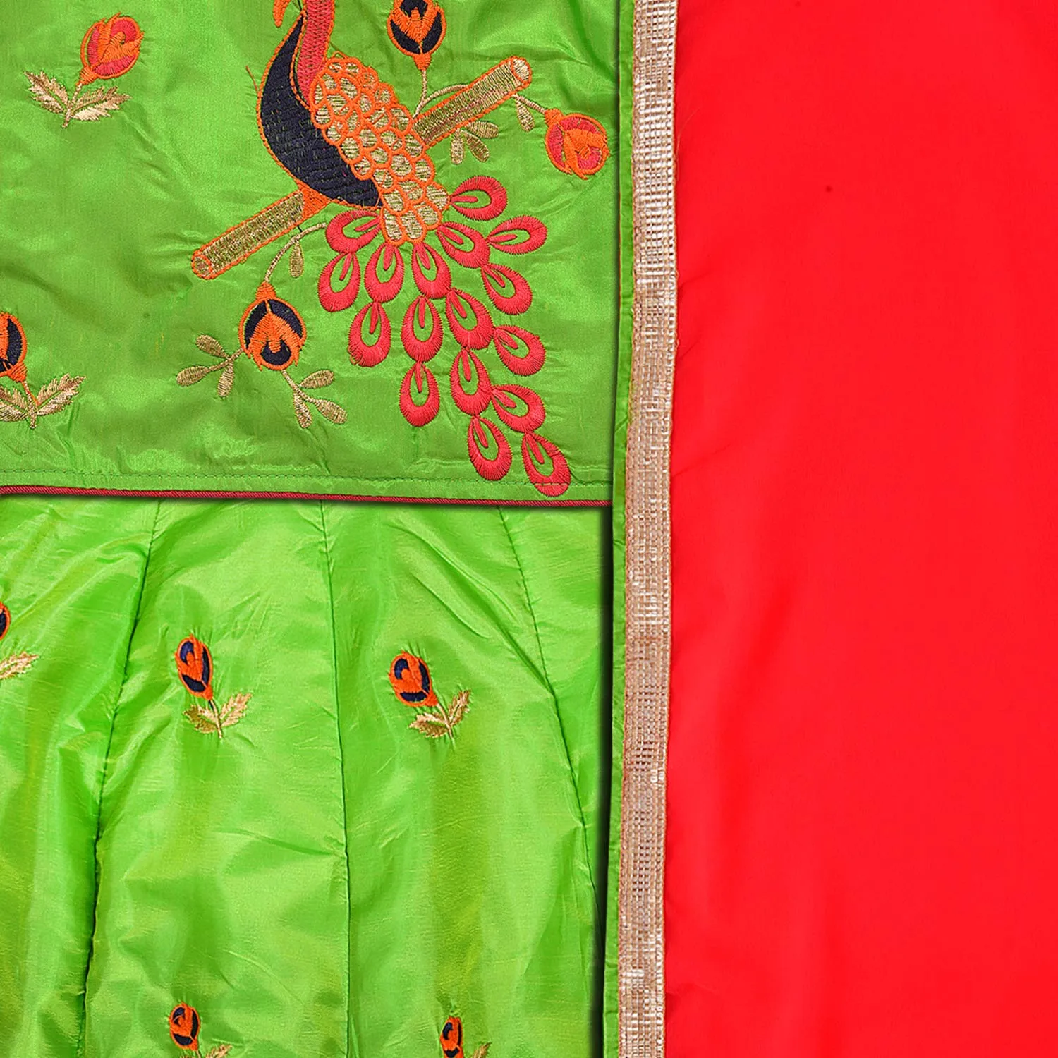 Girl's Stitched Lehenga Choli With Dupatta