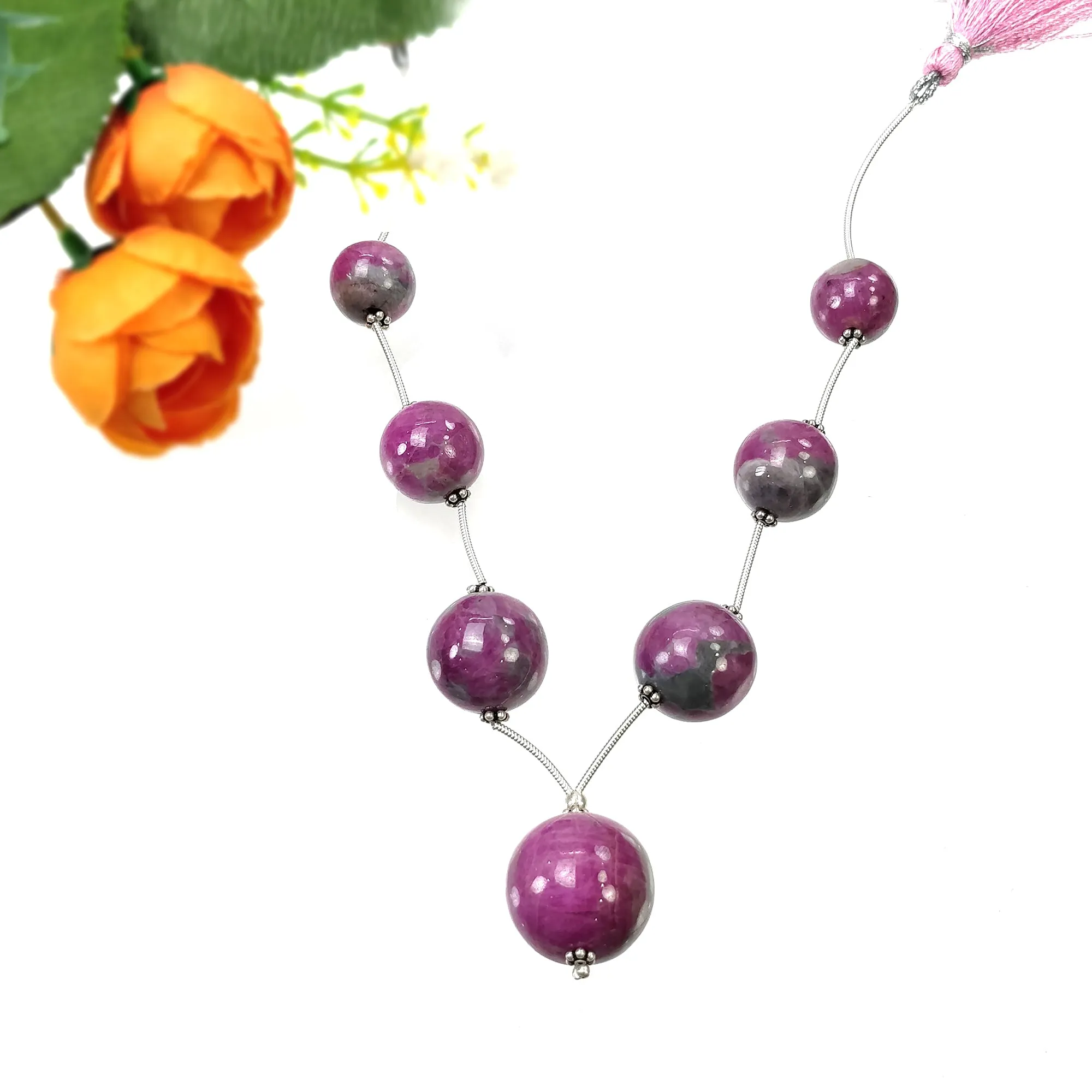 Global RUBY Gemstone Loose Beads : 224.90cts Natural Untreated Unheated Bi-Color Zoisite Ruby Balls 12mm - 17.5mm