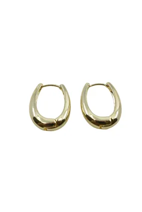 Gold Oval Hoop Earrings