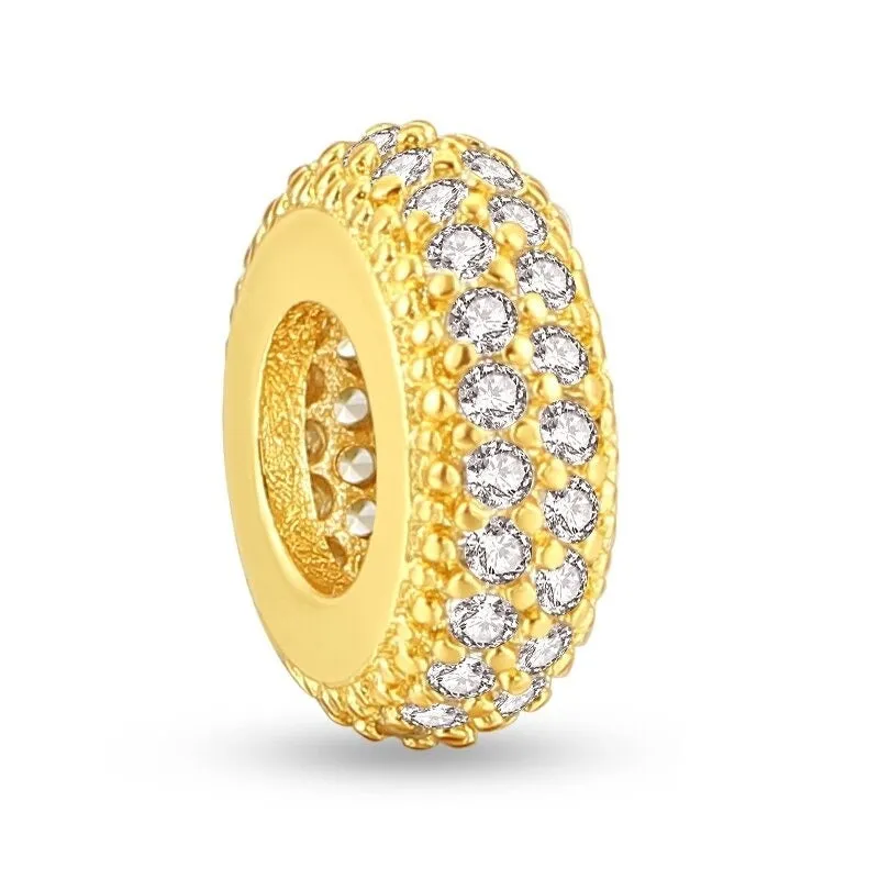 Golden Zircon Shiny Bead For Women DIY Jewelry