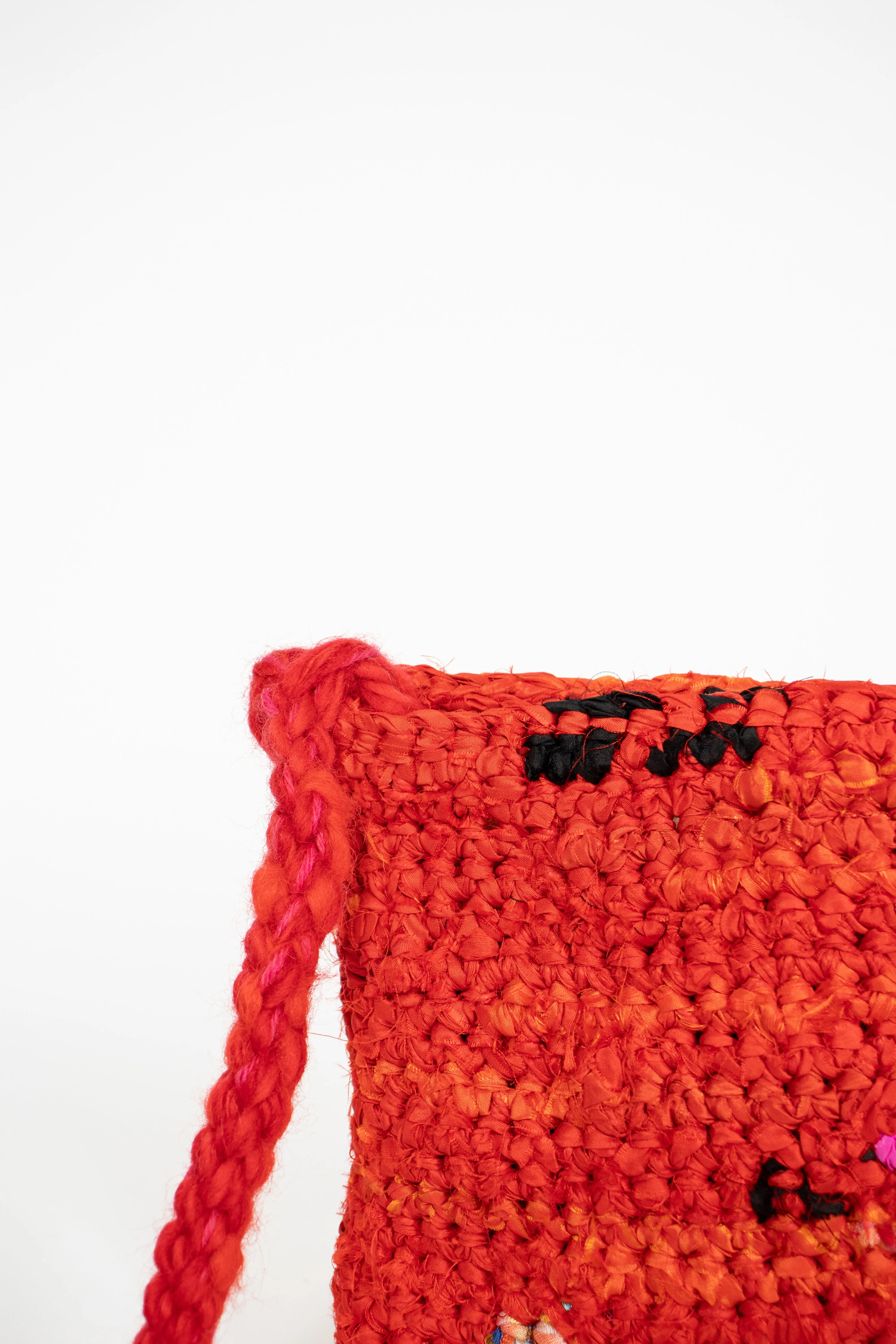 Hand Crochet Diario Bag Red Multi