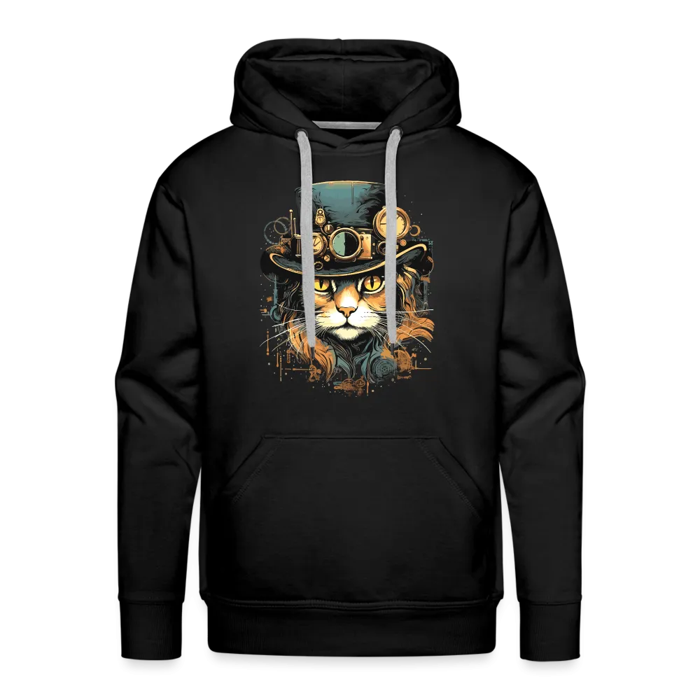 Herren Hoodie mit Katzenmotiv "Steampunk Cat"