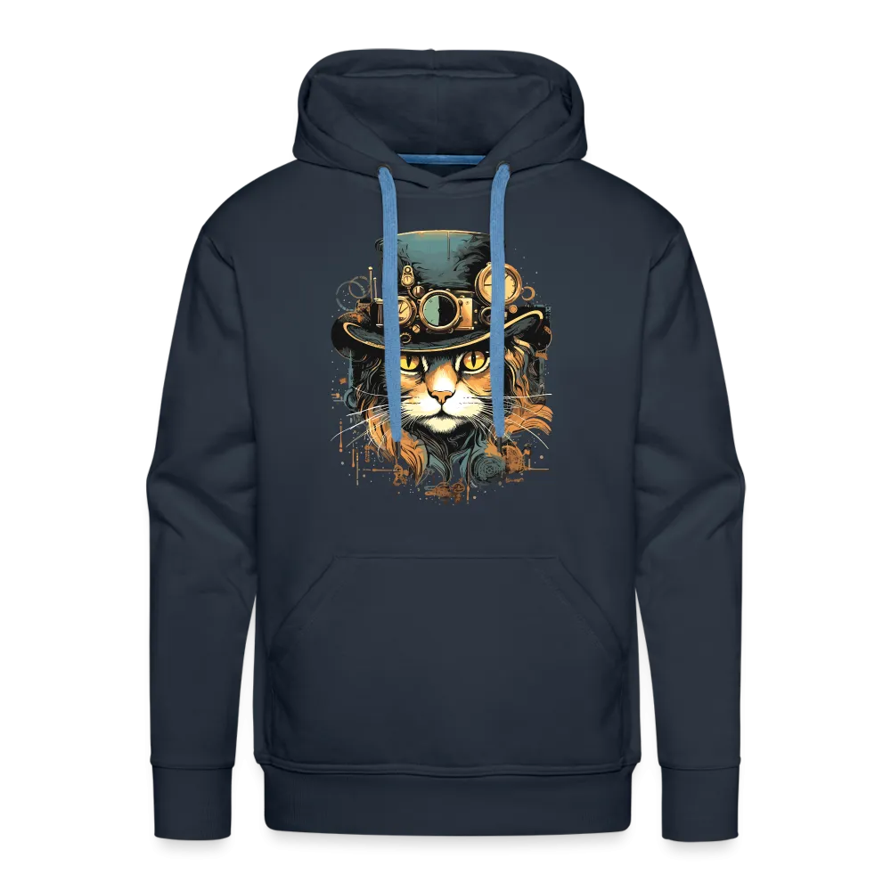 Herren Hoodie mit Katzenmotiv "Steampunk Cat"