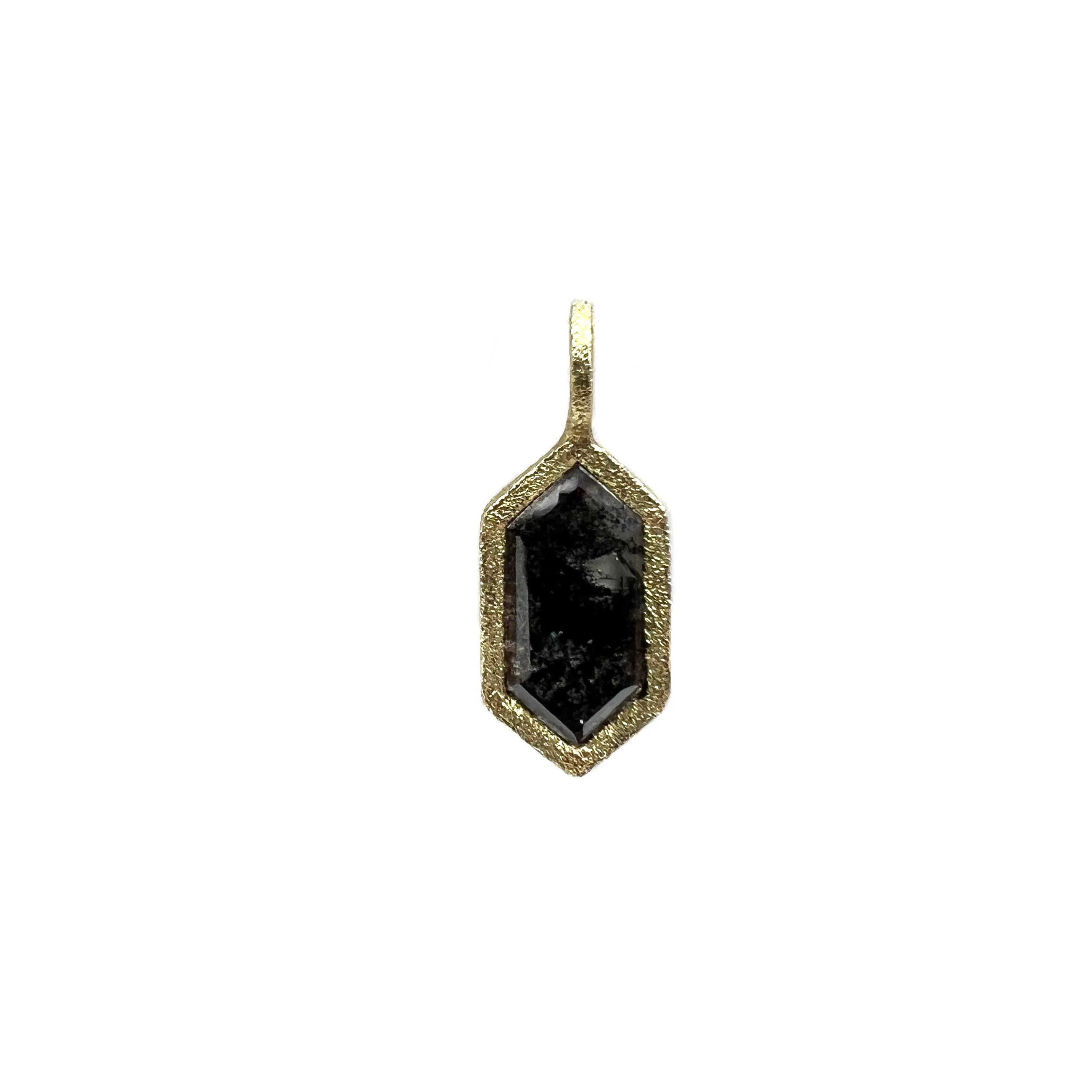 Hexagon Rose Cut Diamond Charm