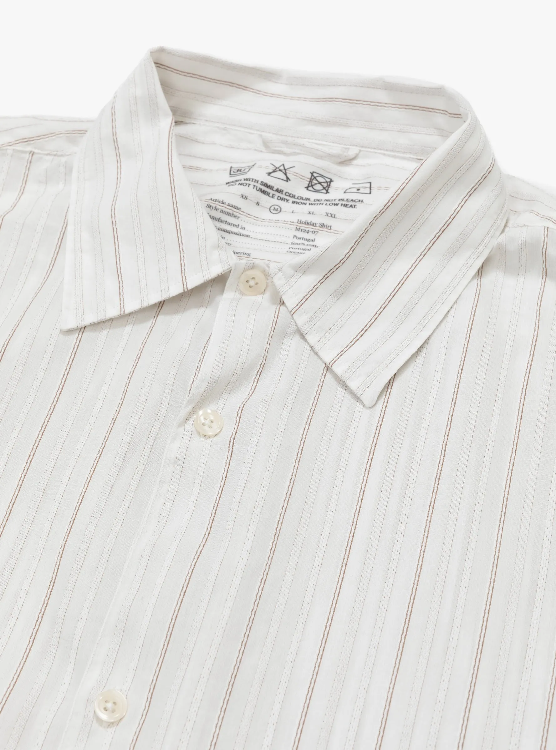 Holiday Shirt Light Brown Stripe