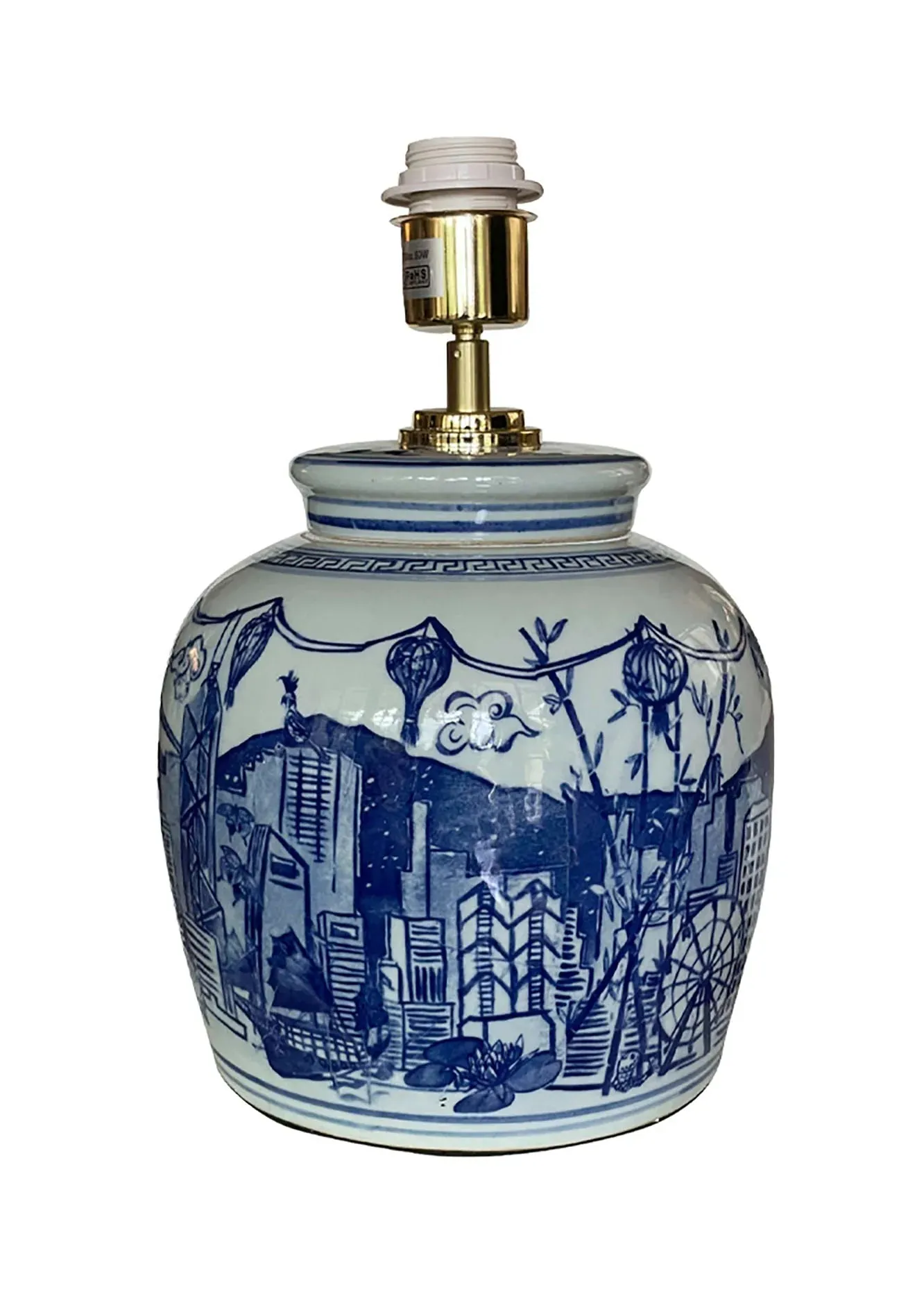 Hong Kong Homage Ginger Jar Lamp Base Imperial Blue