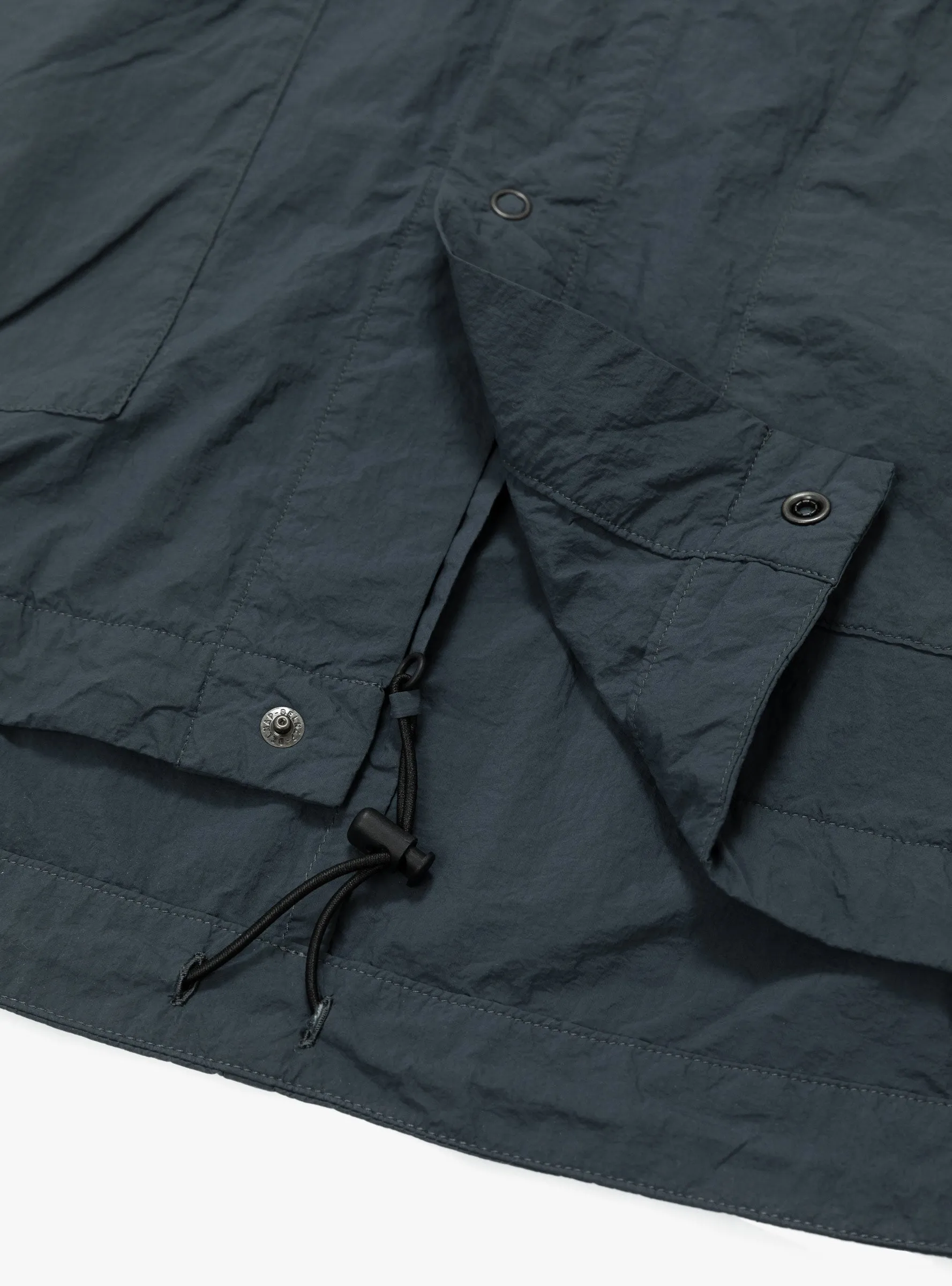 Hooded Nylon Blouson Blue Charcoal