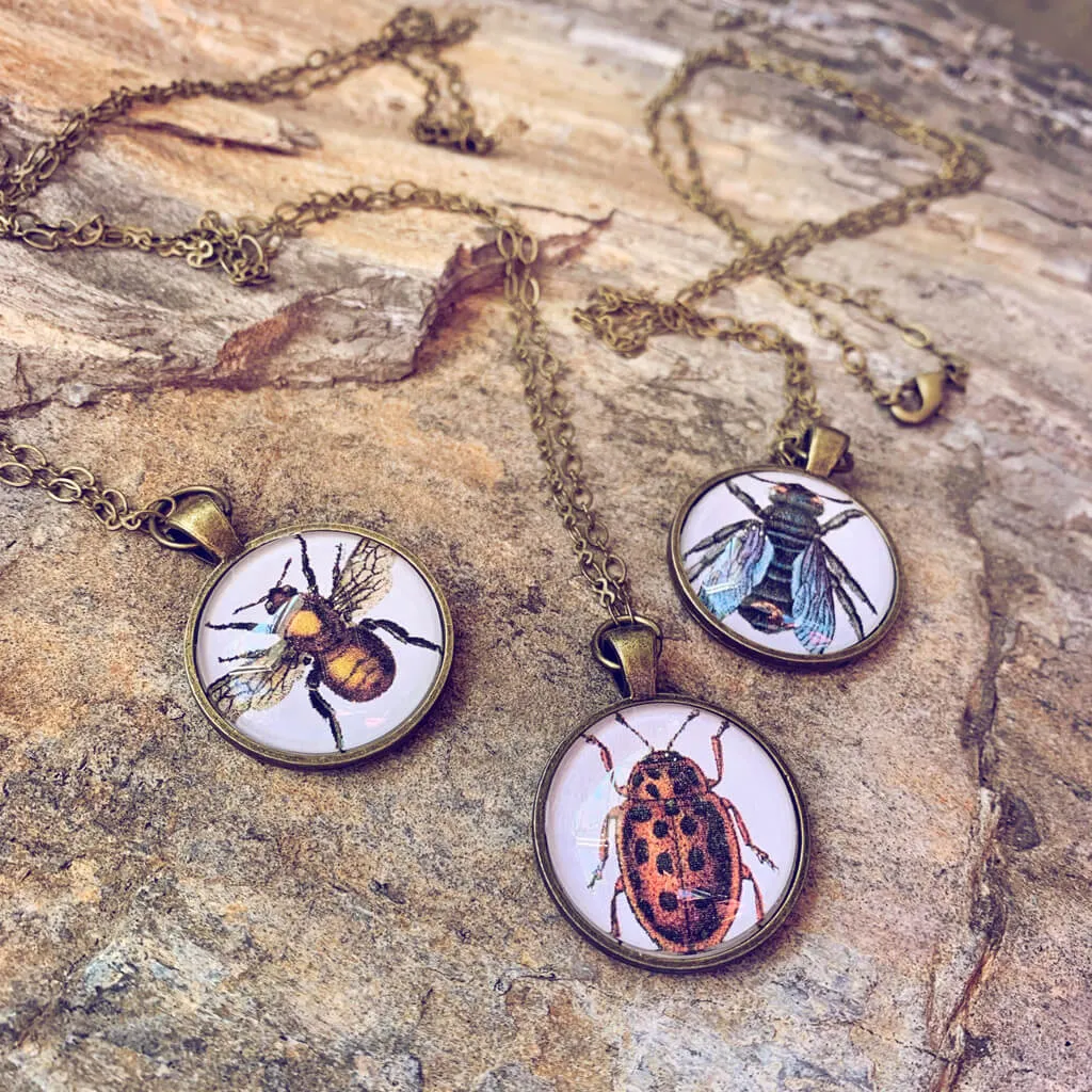 insecta // bug, bee or fly pendant necklace