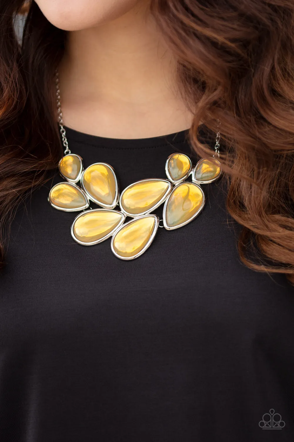 Iridescently Irresistible - Yellow Paparazzi Necklace