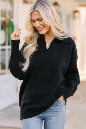 It's All For You Black Collared Sweater