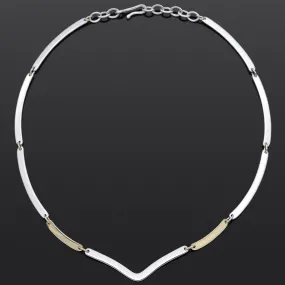 James Avery Vintage Sterling Silver and14K Yellow Gold Link Necklace