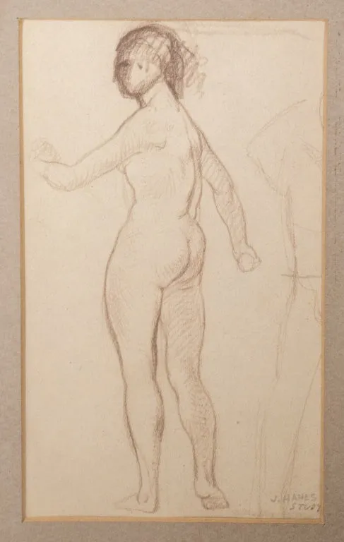 James Hanes Study of a Nude Woman Graphite