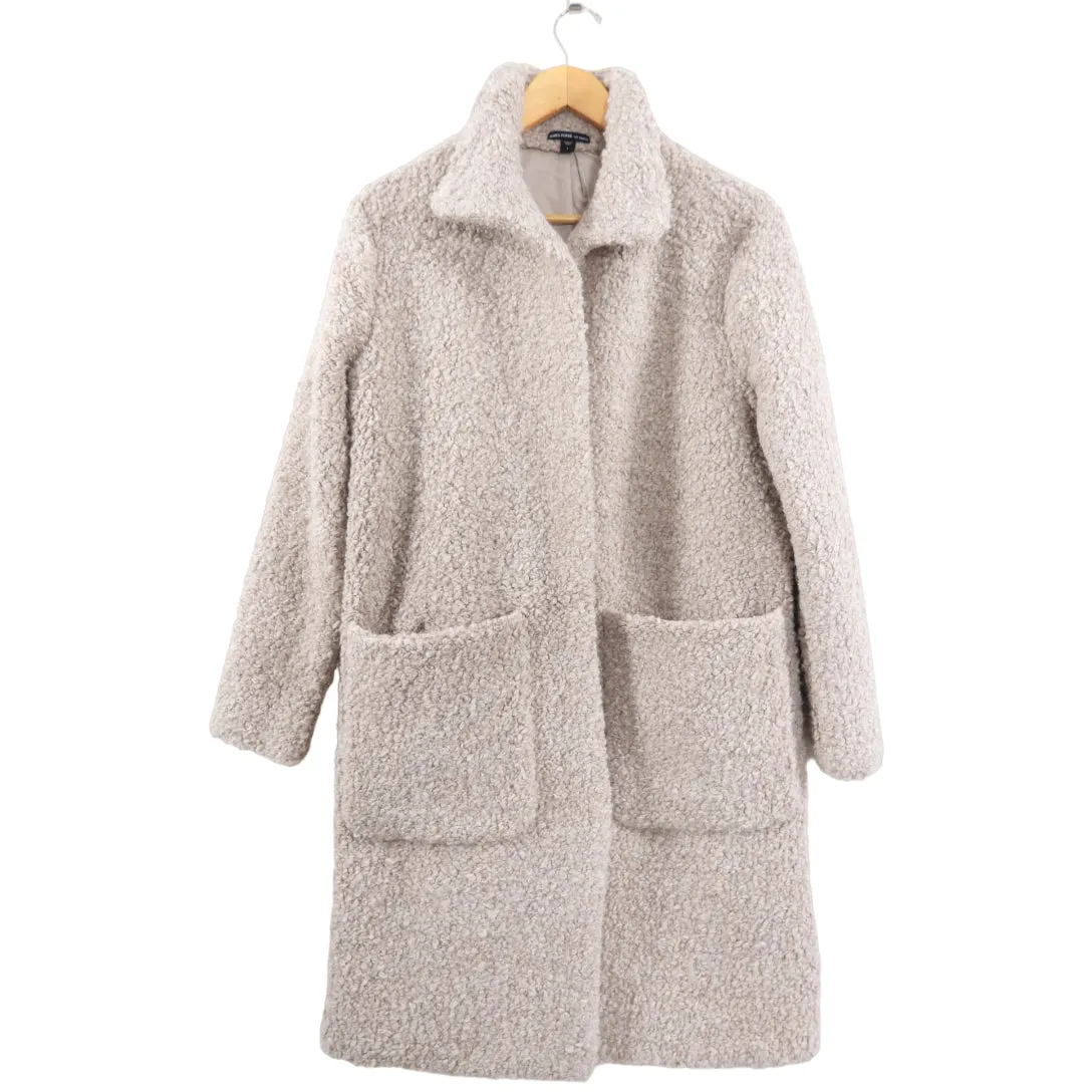 James Perse Boucle Textured Beige Coat - S