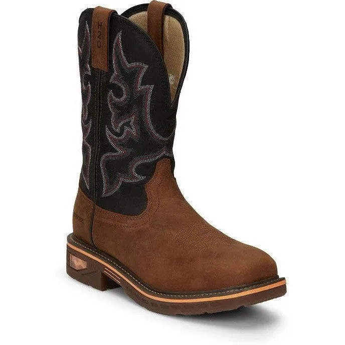 Justin Men's Resistor 11 Nano Comp Toe Western Work Boot -Brown- CR4012