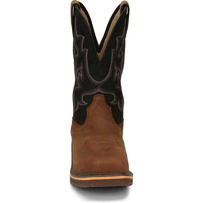 Justin Men's Resistor 11 Nano Comp Toe Western Work Boot -Brown- CR4012