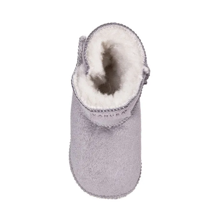 (K001-004) Soft Wool Baby Booties - grey