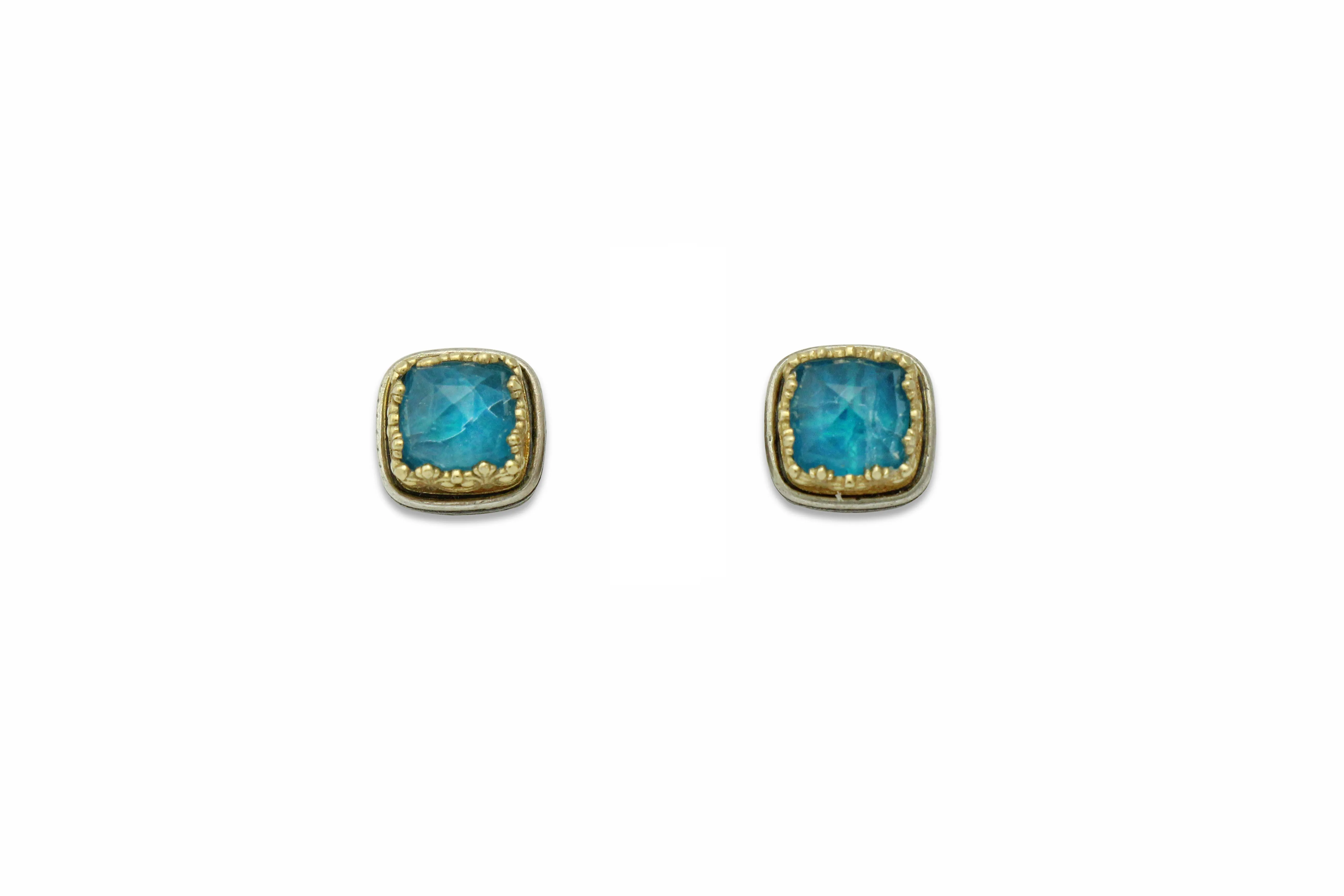 Karameles - Blues of Zakynthos Silver & Gold Earrings