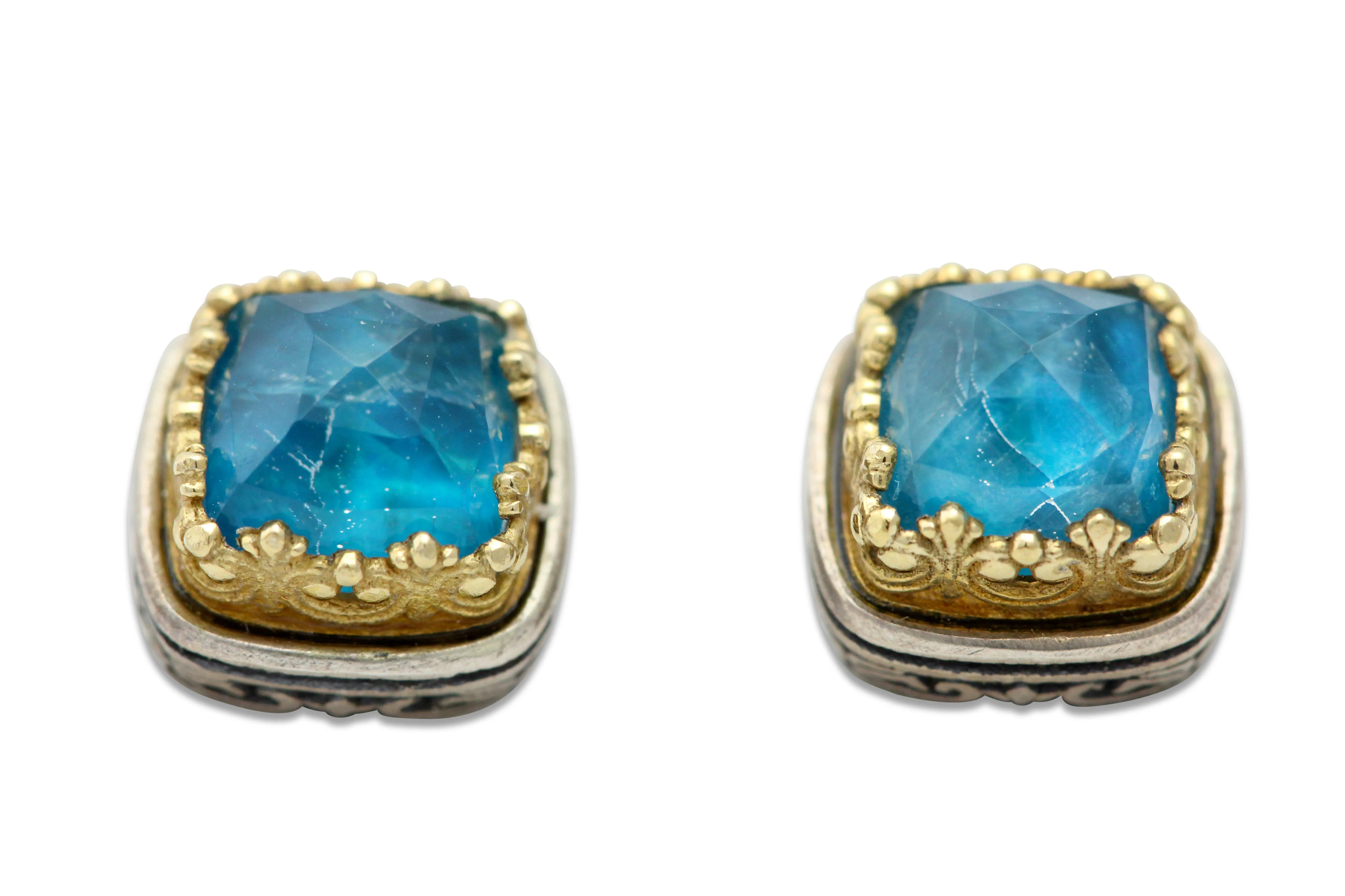 Karameles - Blues of Zakynthos Silver & Gold Earrings