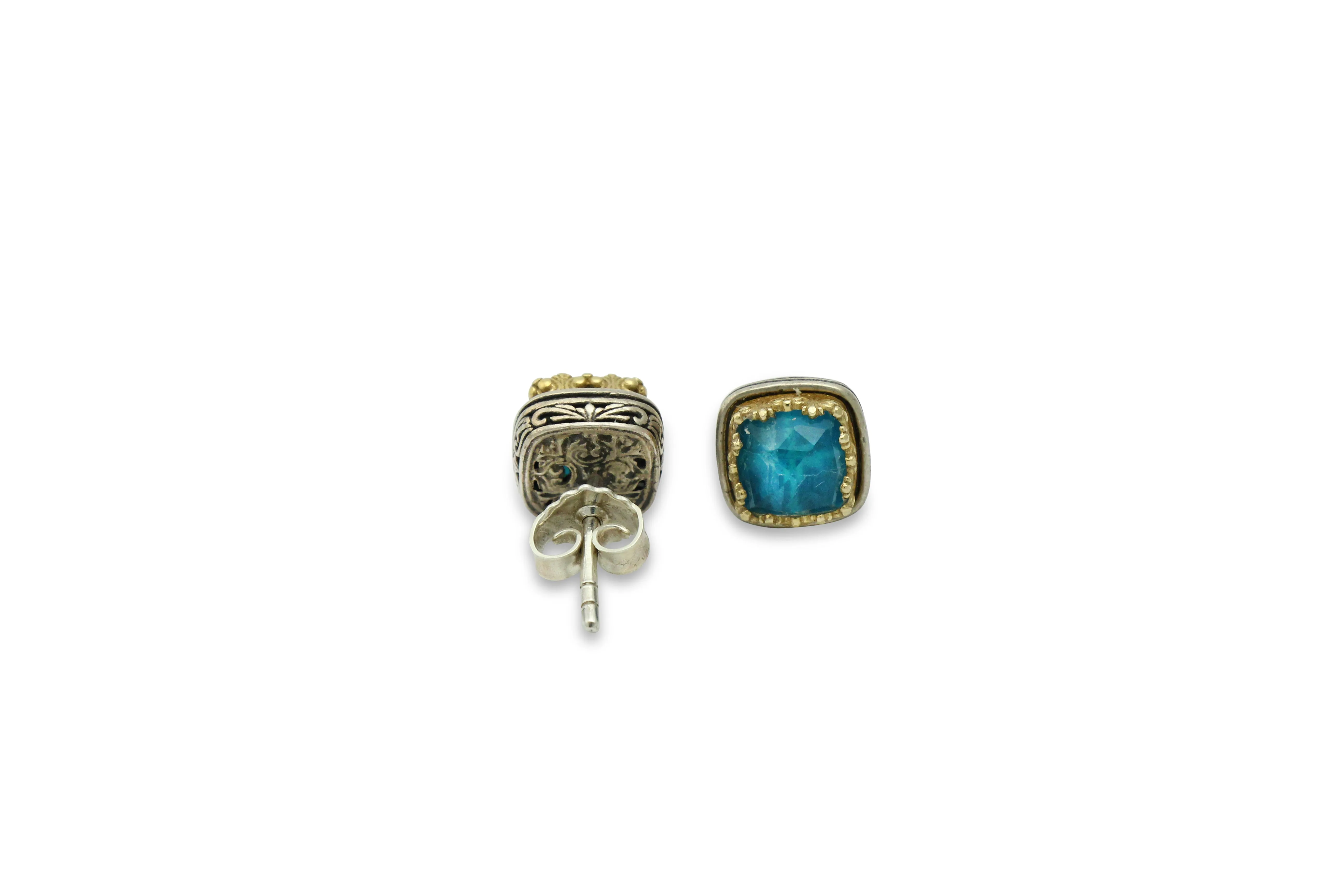 Karameles - Blues of Zakynthos Silver & Gold Earrings