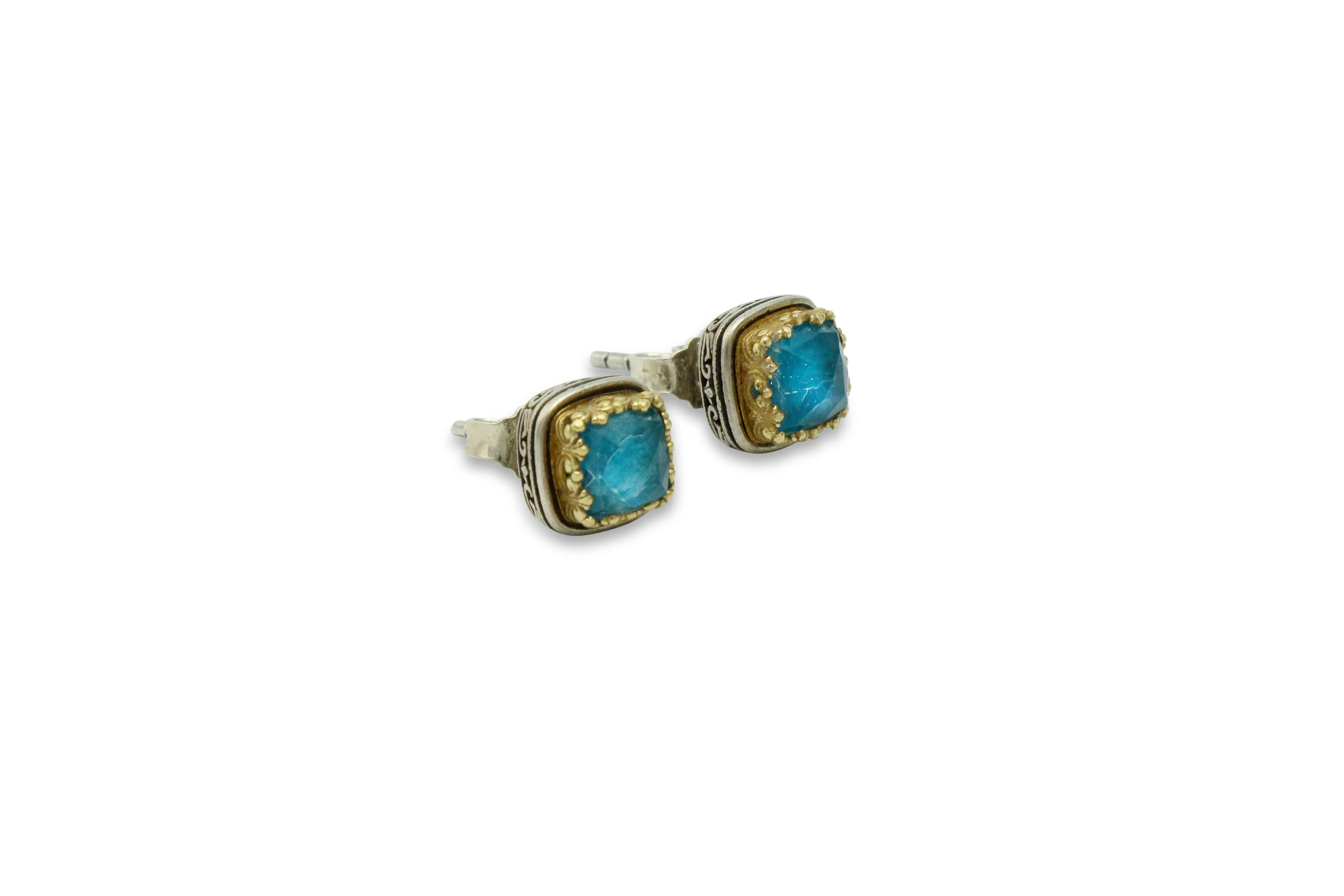 Karameles - Blues of Zakynthos Silver & Gold Earrings