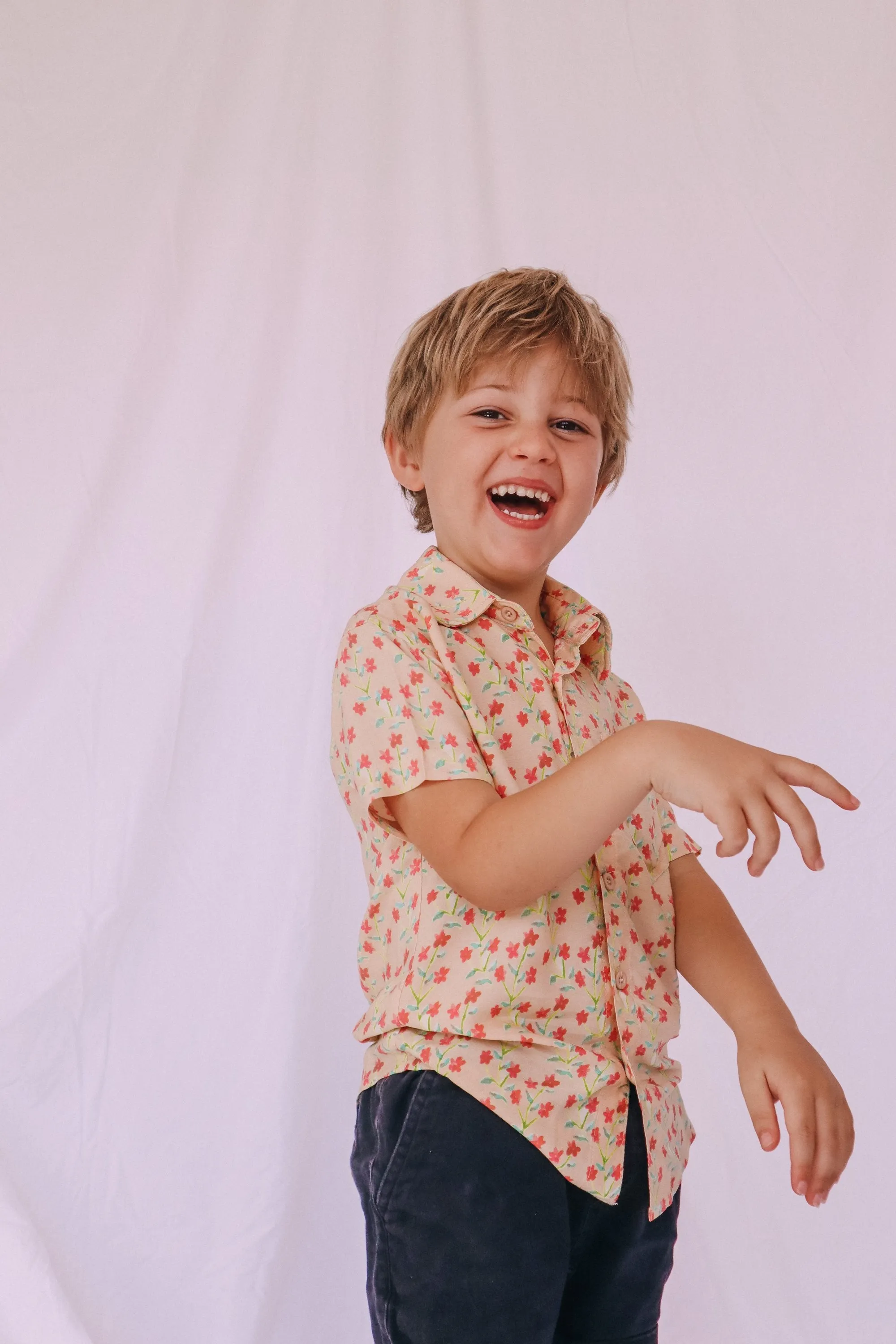 Kid's Button Up Shirt - Forget Me Not