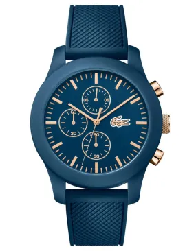 Lacoste 12.12 Mens Chronograph - Blue Case & Dial - Strap - Gold-Tone Accents