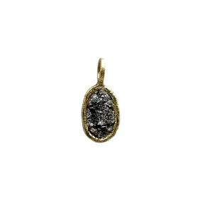 Large Oval Rose Cut Diamond Charm