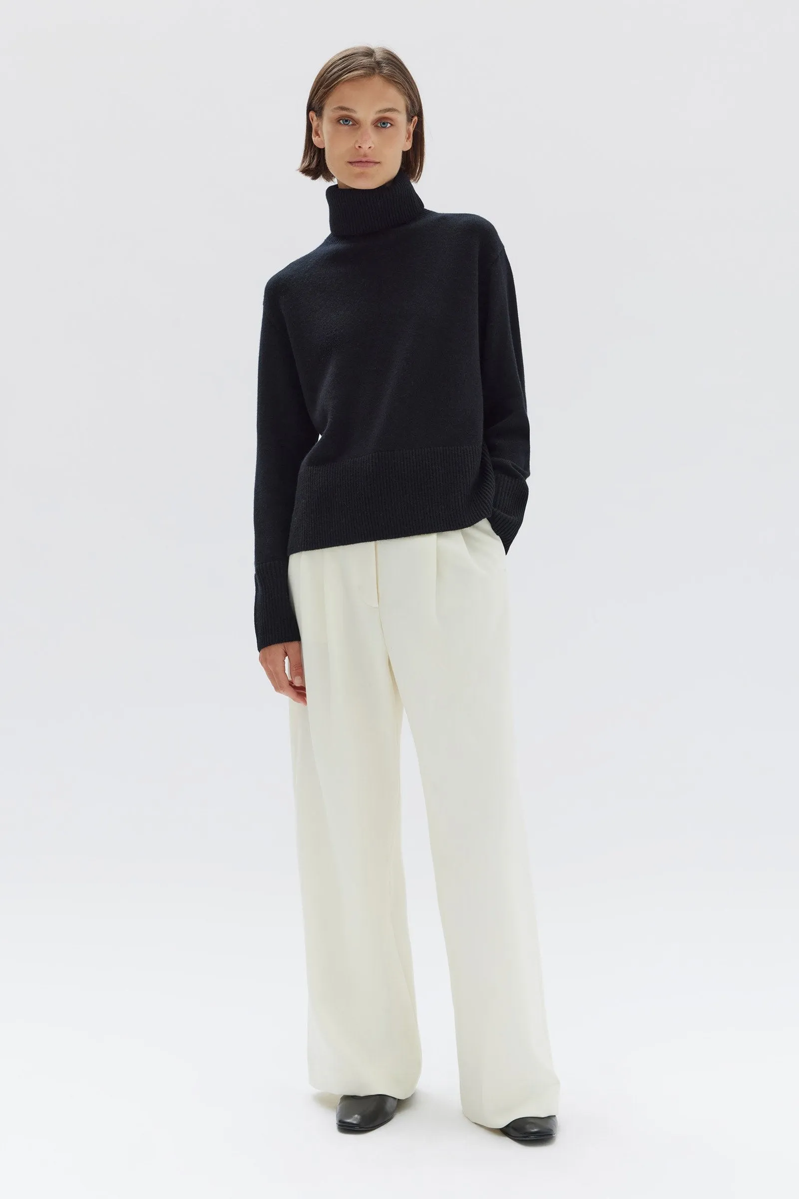 Leanna Wool Cashmere Roll Neck Knit