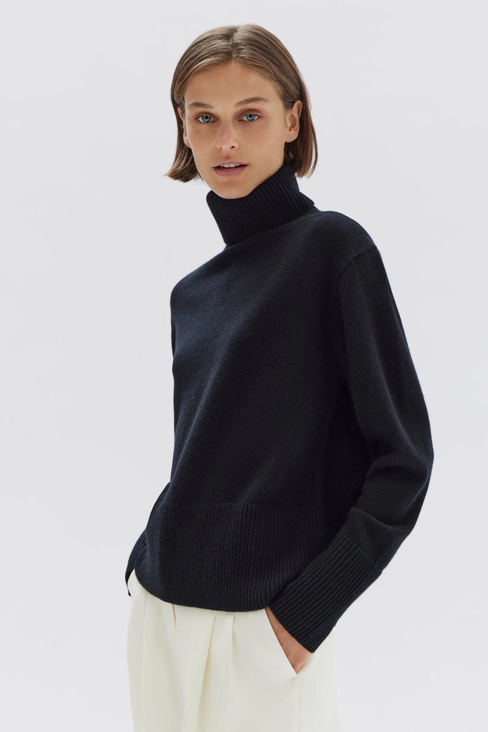 Leanna Wool Cashmere Roll Neck Knit