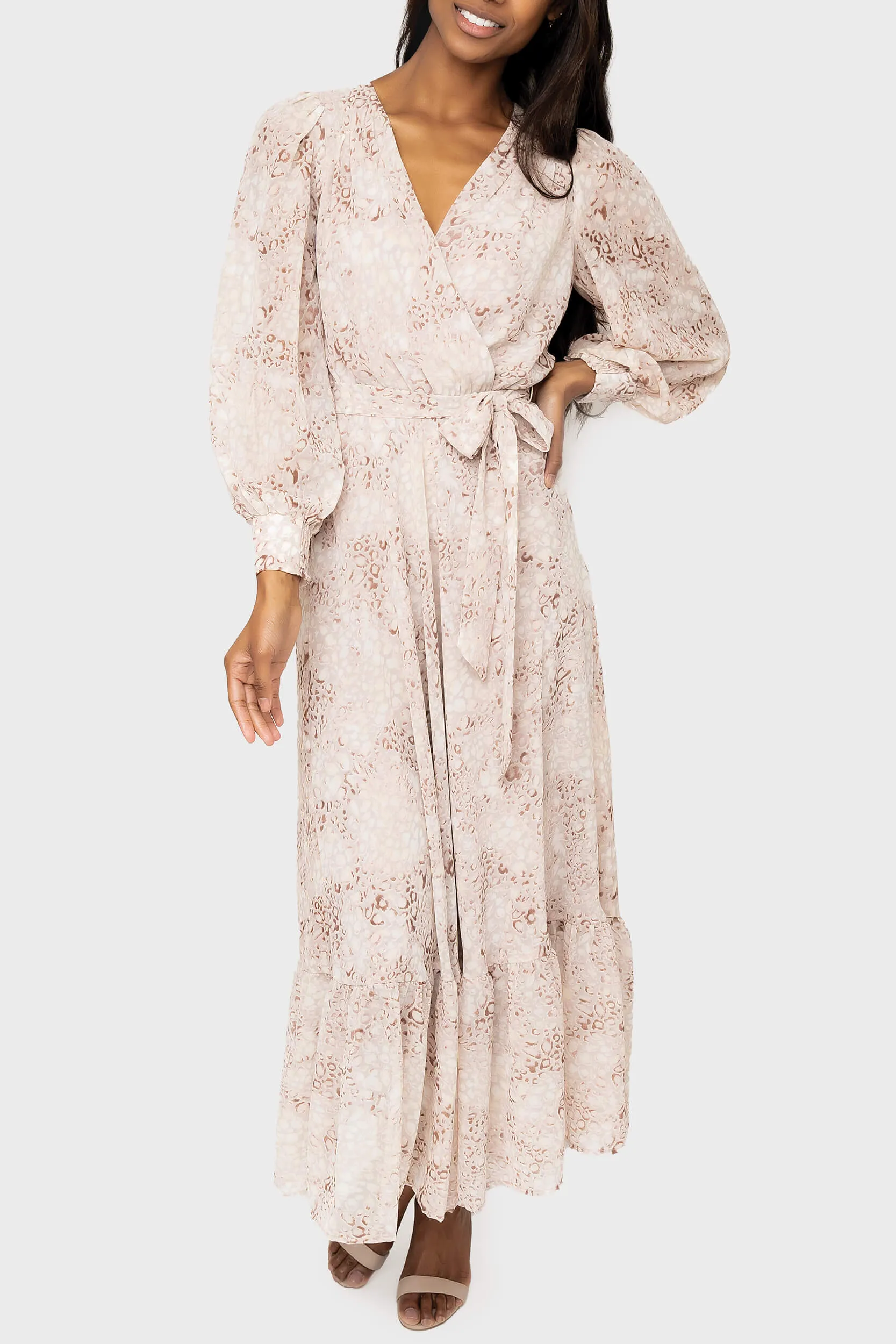 Lindsey Flowy Wrap Maxi Dress