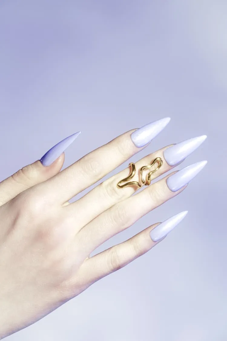 Liquid midi ring in gold