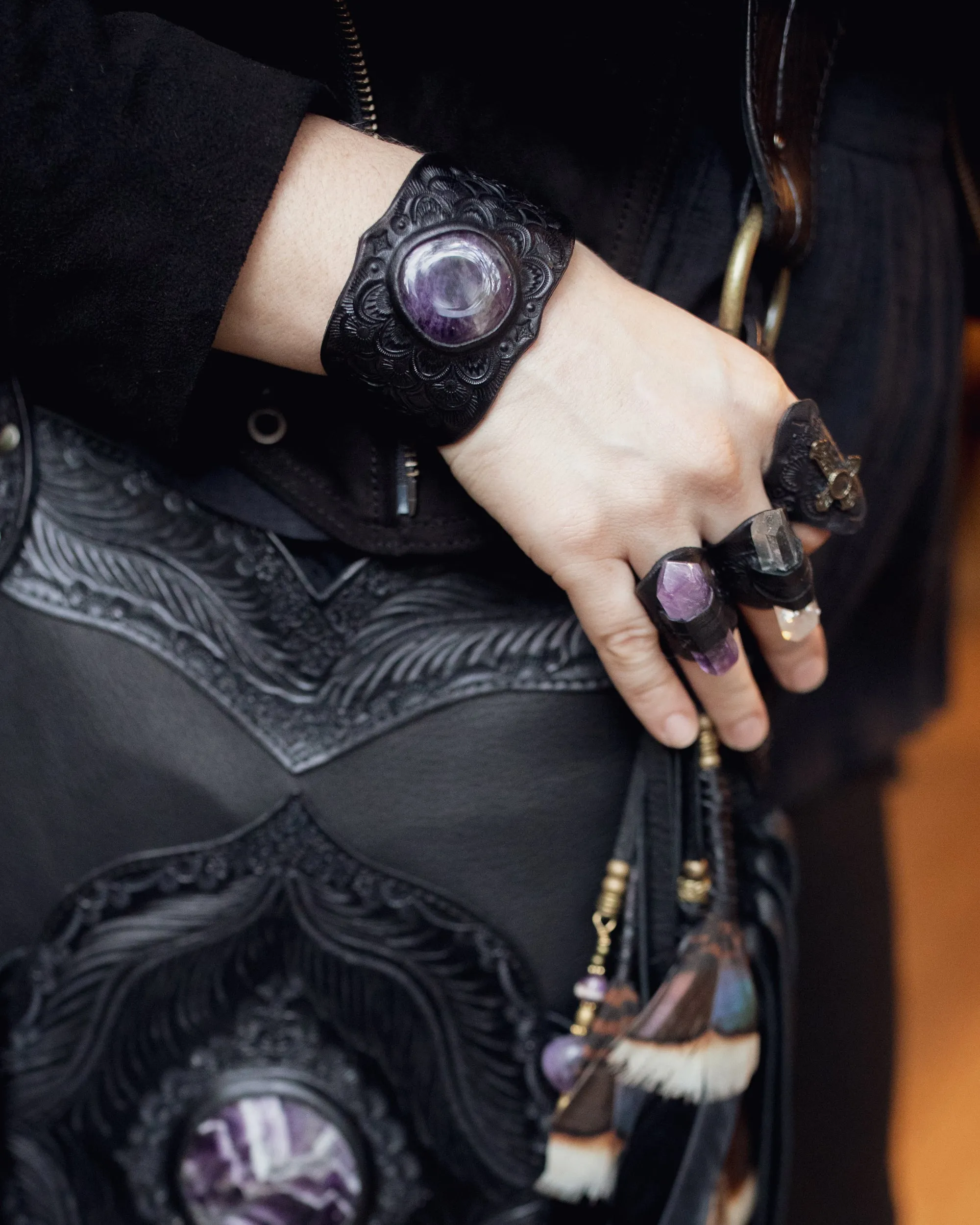 Little Western Cuff with Chevron Amethyst