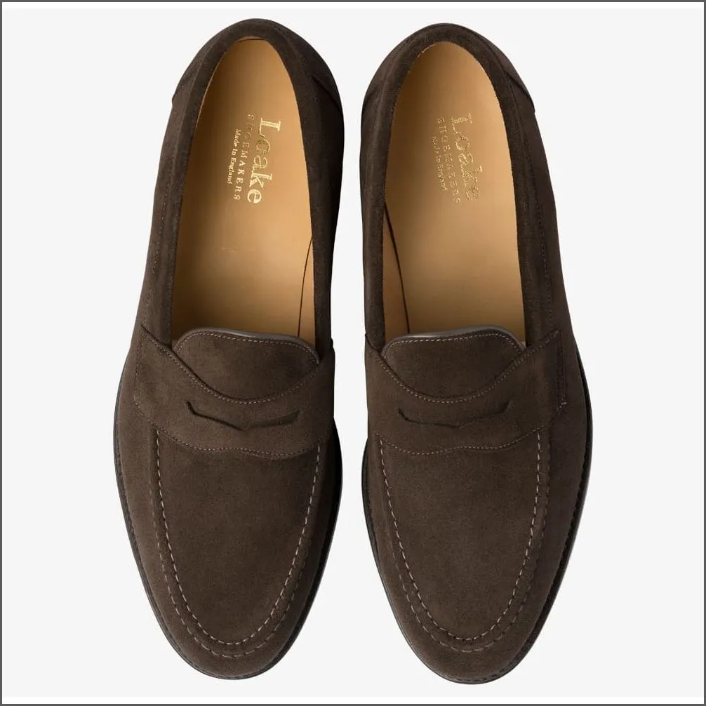 Loake Imperial Dark Brown Suede Penny Loafer*