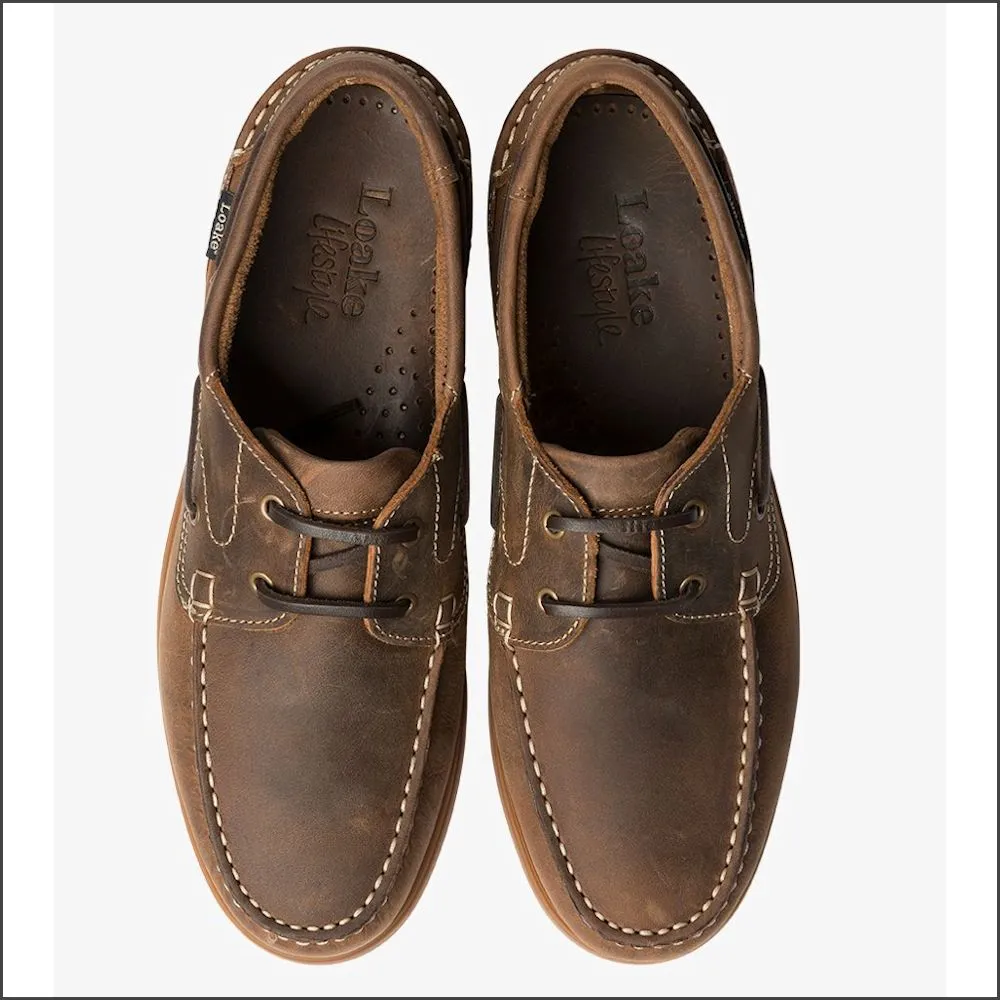 Loake Lymington Brown Oiled Nubuck Boat Shoe*