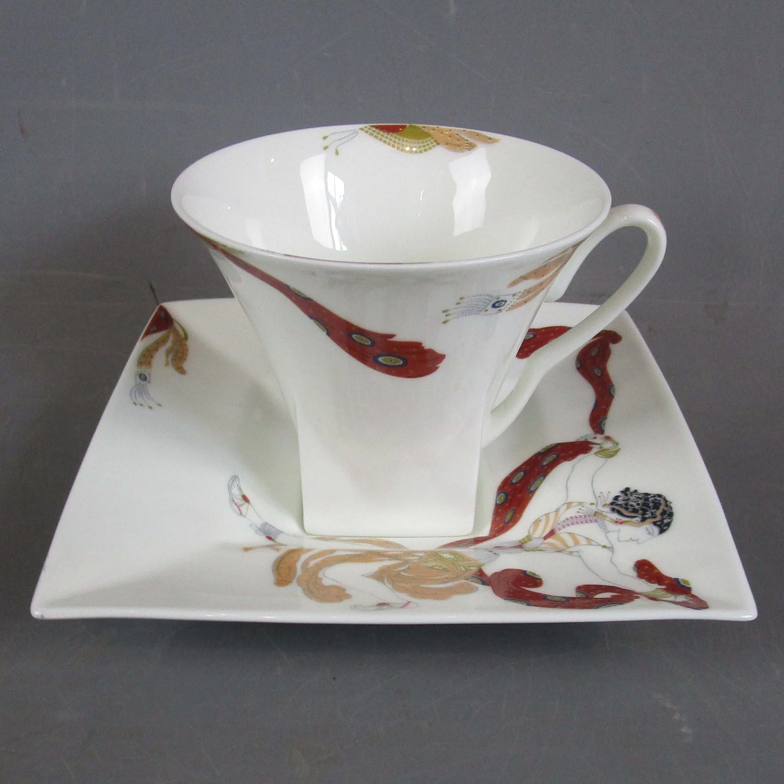 Lomonosov Imperial Porcelain Oriental Dance Cup And Saucer Vintage Art Deco c1930