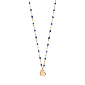 Lucky Heart Mini Gigi Lapis necklace, Rose Gold, 15.7"