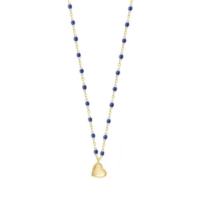 Lucky Heart Mini Gigi Lapis necklace, Yellow Gold, 15.7"